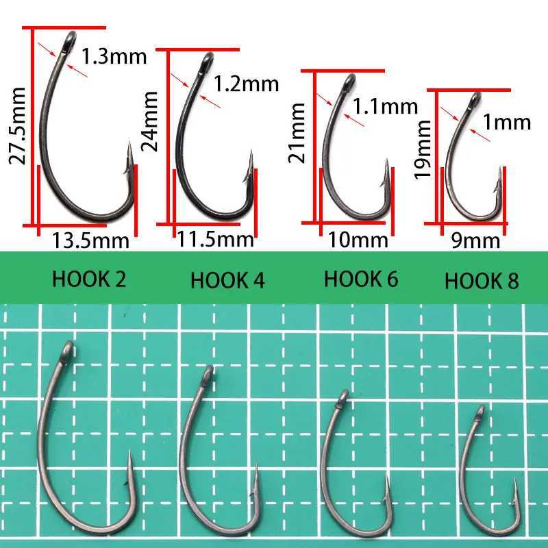 6 pieces of Carp fishing gear ready-made Carp hook size 2#4#6#8 fishing gear equipment accessories PescaW240903