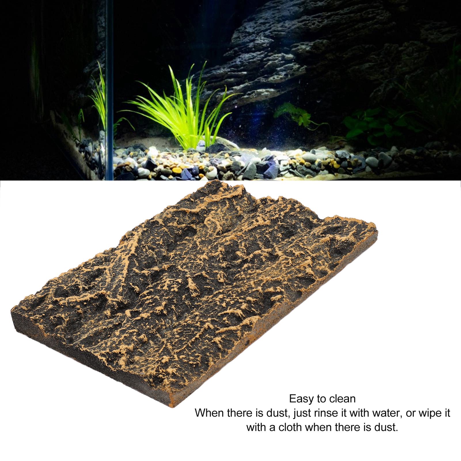 Rock Terrarium Background High Simulation Clear Texture PU Reptile Tank Background Board Habitat Climbing Board Decoration