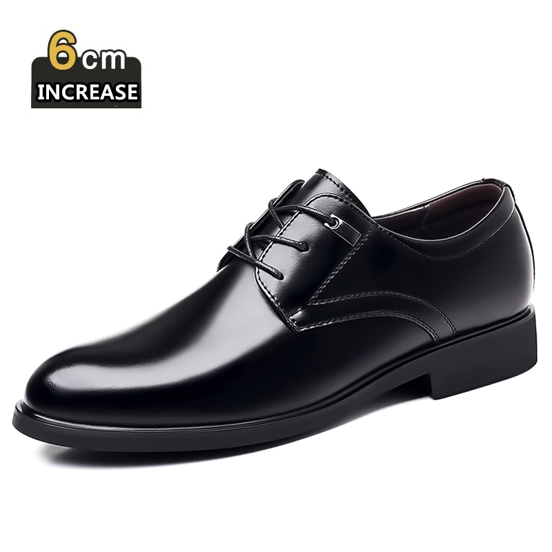 Men's Dress Shoes Elevator Shoes Formal Wedding Business Flat / 6CM Height Increase Lift Shoes Invisible Taller Male Suit Shoes