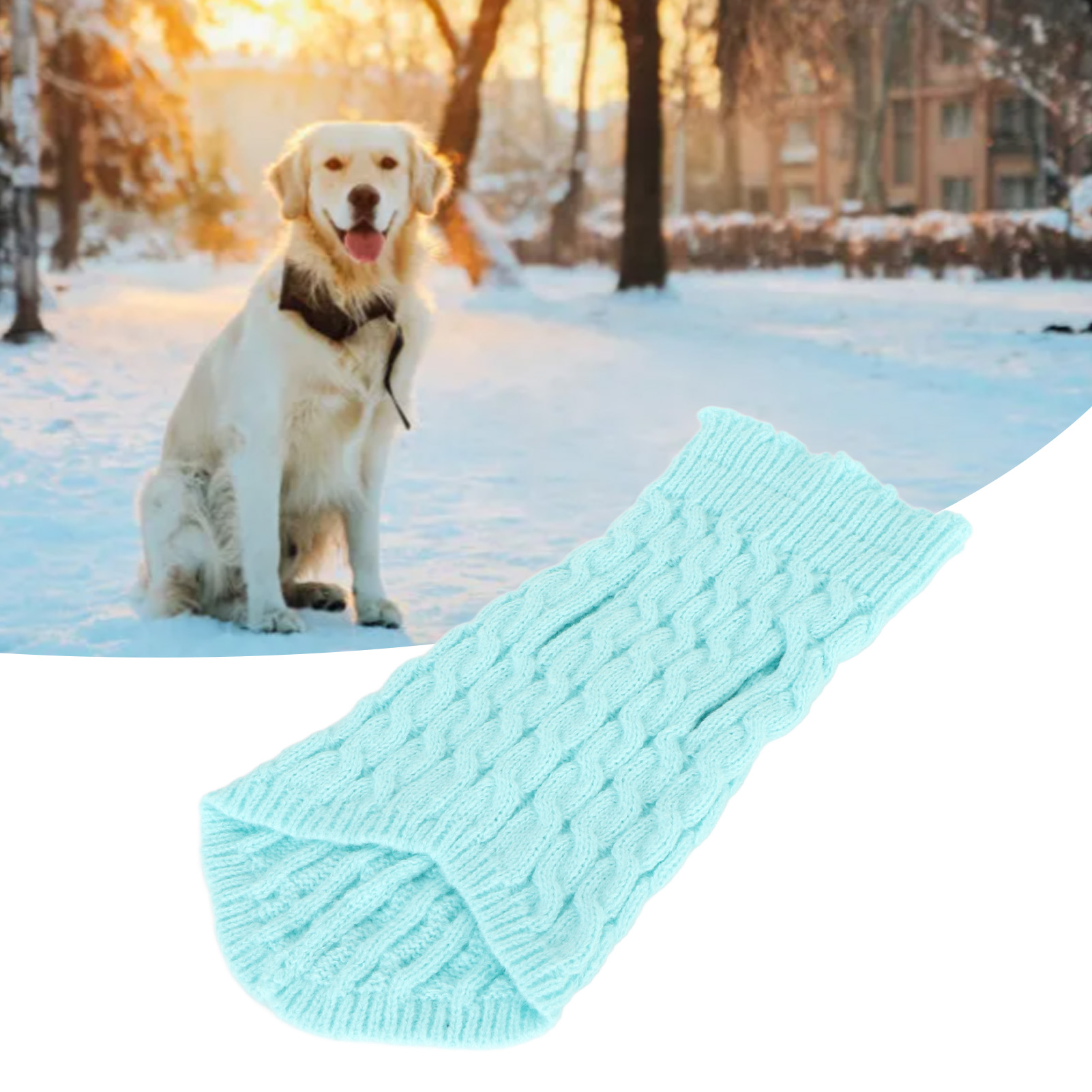 Pet Dog Sweater Cable Knit High Neck Pure Color Dog Knitted Pullover Warm Clothes Soft Knitwear For Small Medium Dogs Cats