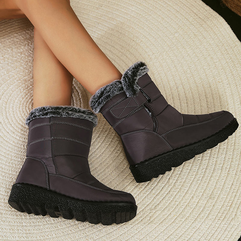 Plus Size 44 Waterproof Snow 2023 Warm Thick Plush Winter Ankle Boots Women Non Slip Platform Cotton Padded Shoes