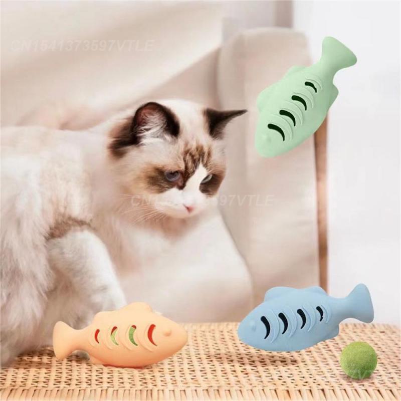 Cat Toys Self-entertainment Ease Of Use Silicone Cat Toys Happy Supplies Cat Entertainment Cat Entertainment Tools Silicone Fish