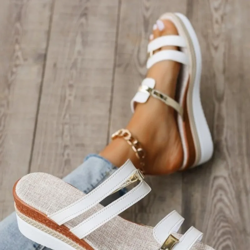 Summer New Women Fashion Sandals Comfortable Sport Sandals Open Toe Non-Slip Cut Out Soft Female Wedges Slippers Plus Size 43