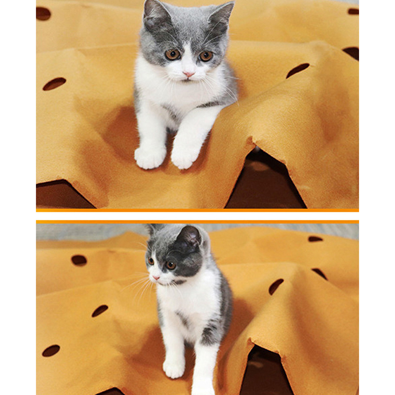 Cat Tunnel Jump Cat Agility Training Mat Maze Toys Kitten Activity Playing Felt Cushion Indoor Training Bite Pad Pet Supplies