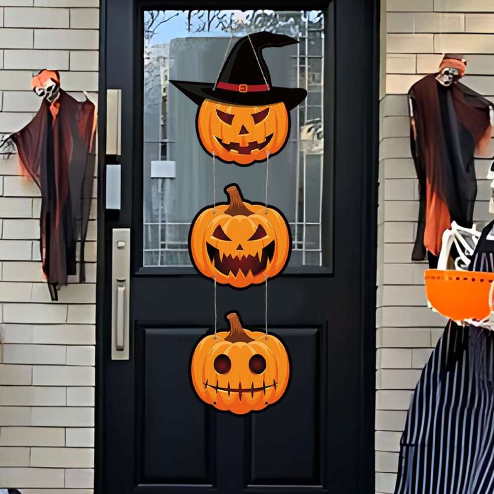 Door Hanging Pendents Decors Pumpkin Bat Happy Halloween Ghost Horror Party Decorations for Home 2024