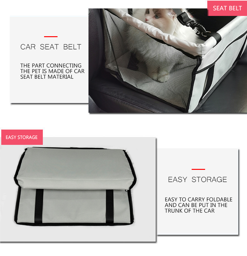 Pet car bag, cat car mat, mesh hanging bag, car travel car bag, dog safety seat