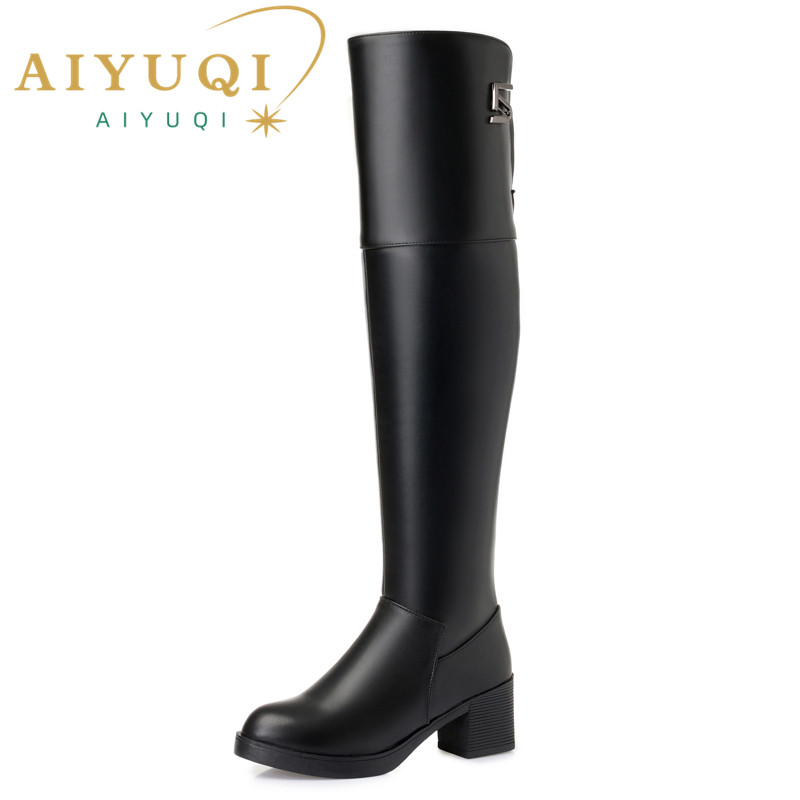 AIYUQI Over Knee Boots Womens 2024 New Genuine Leather Women Knee High Boots Knight Boots Women Shoes High Heeled Trend Female