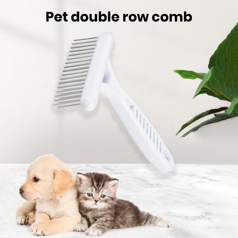 Dog Grooming Tool Pet Hair Removal Tool Stainless Steel Pet Grooming Rake Brush for Short Long Hair Dog Cat Shedding Brush Tool
