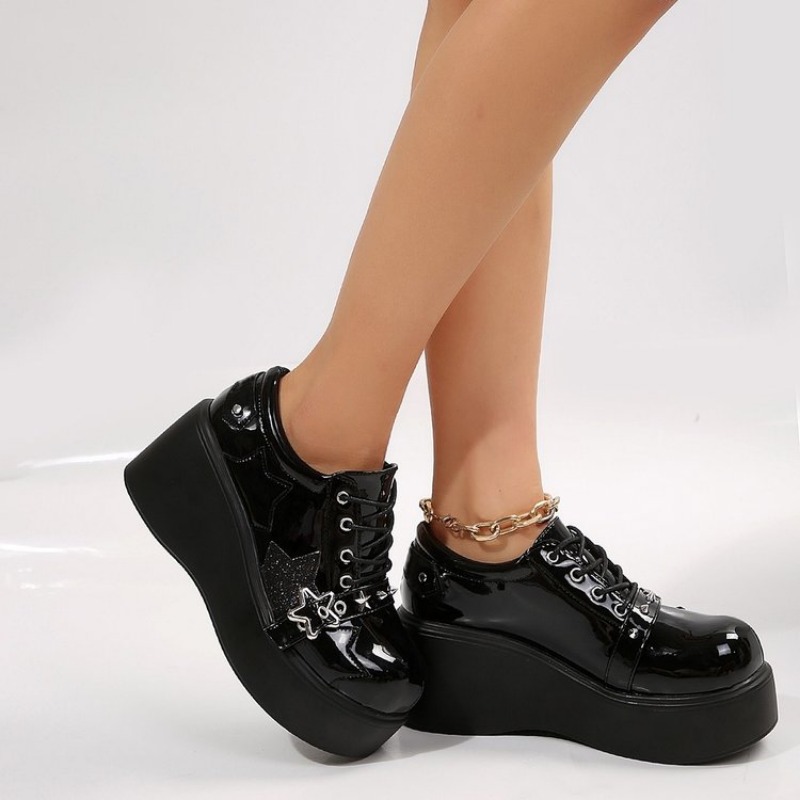 2025 new High Wedge Heels Y2k Summer Hot Star Graffiti Women on Punk Gothic Lolita Mary Jean Platform Shoes 9e41