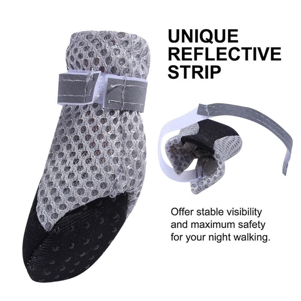 Breathable Pet Dog Shoes Outdoor Walking Net Shoes Soft Summer Pet Shoes Night Safe Non-slip Reusable Boots For Small Mediu F3D2