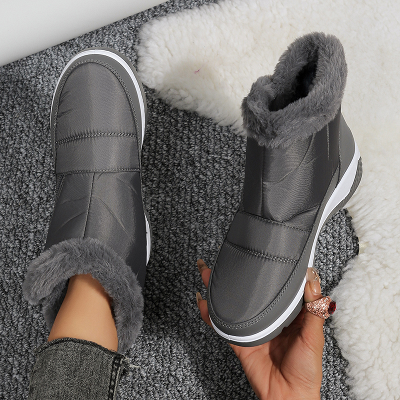 Lucyever Winter Down Waterproof Snow Boots Women Warm Plush Ankle Booties Woman Non Slip Thick Bottom Cotton Shoes Female