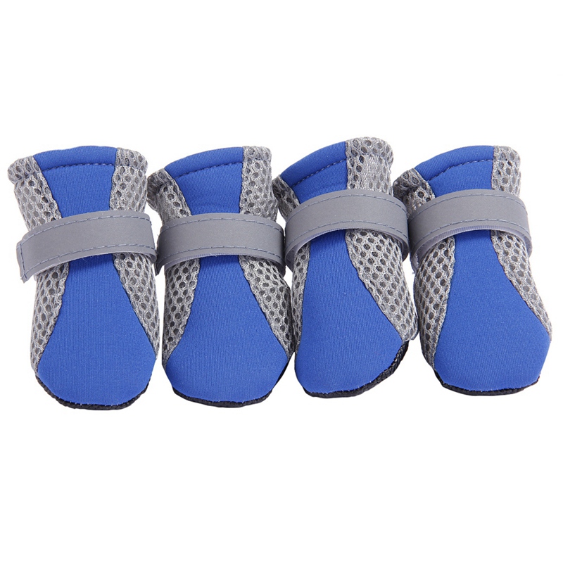 Dog Shoes Anti-slip Pet Boots Paw Protector Reflective Straps Dog Teddy Cute Breathable Net Shoes