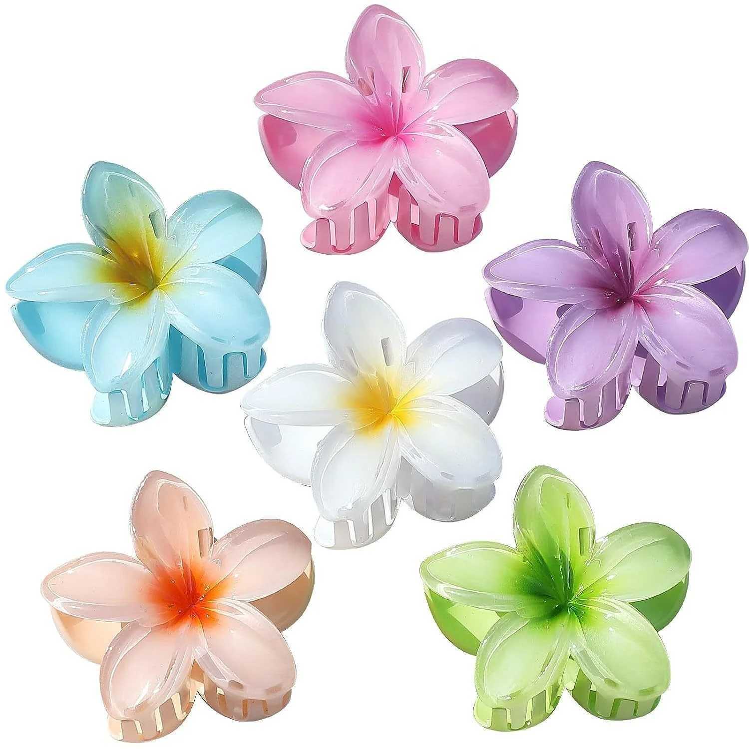 6pcs Fashion Egg Flower Hair Clips Women Bohemia Style Colorful Hairpin Flowers Hair Claw Beach Vacation Girls Hair AccessoriesY240902