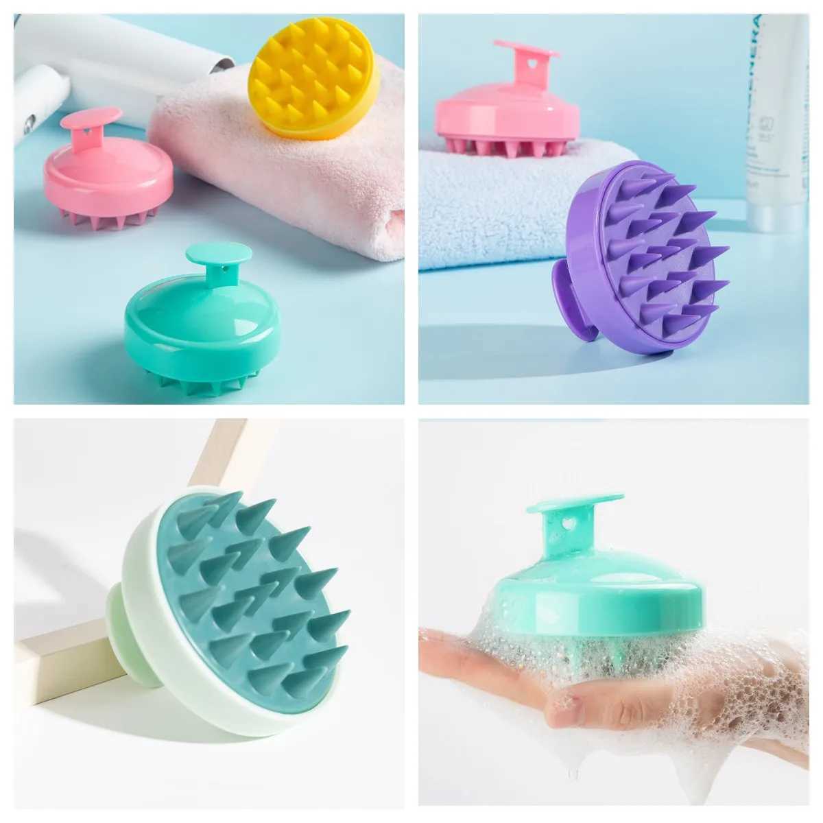 Silicone Shampoo Scalp Hair Massager Head Body Scalp Massage Brush Shampoo Massage Comb Massage Scalp Acupuncture Point Y240902
