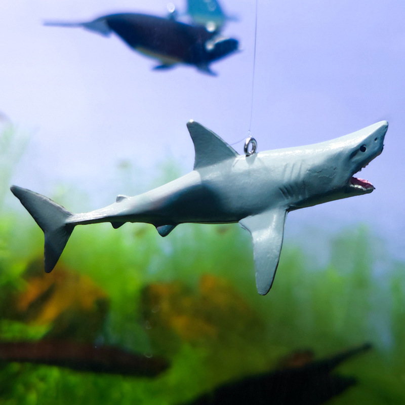 Creative Aquarium Decoration Accessories Decor Floating Ornaments Simulation Shark Whale Figurines Toys Miniature Models