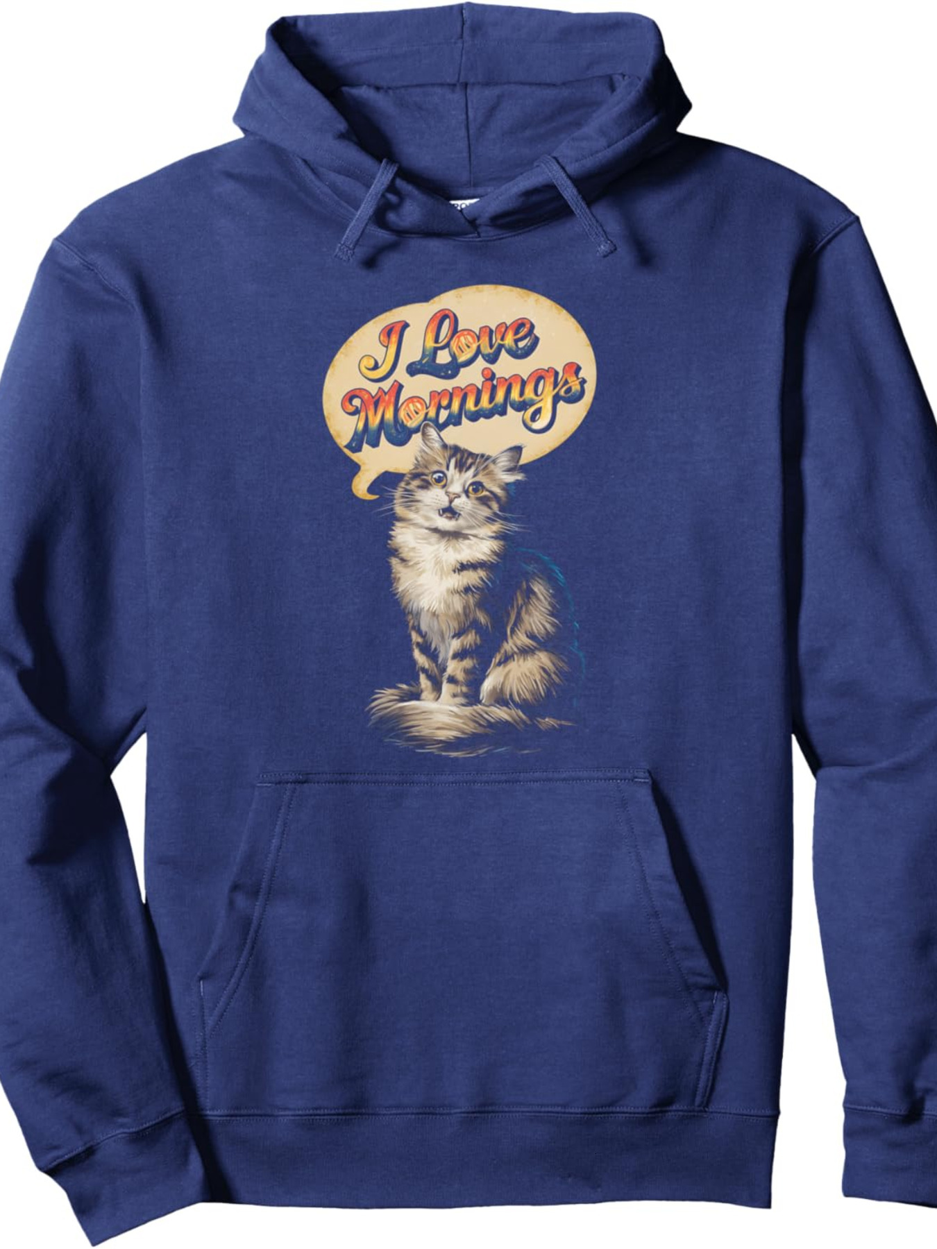 Hoodie for Mens Womens Cat Lover Morning Person Design Funny Cat Lover Design Pullover Hoodie Graphic Pullover Long Sleeve