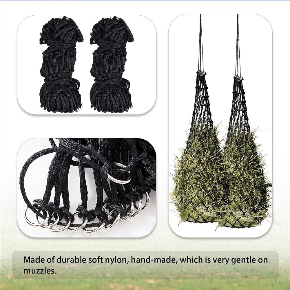 Slow Feed Hay Feeder for Horses Goat Feeder Hay Net 2 X 2 Inch Holes Large Capacity Portable Hanging Hay Net Bags For Horse