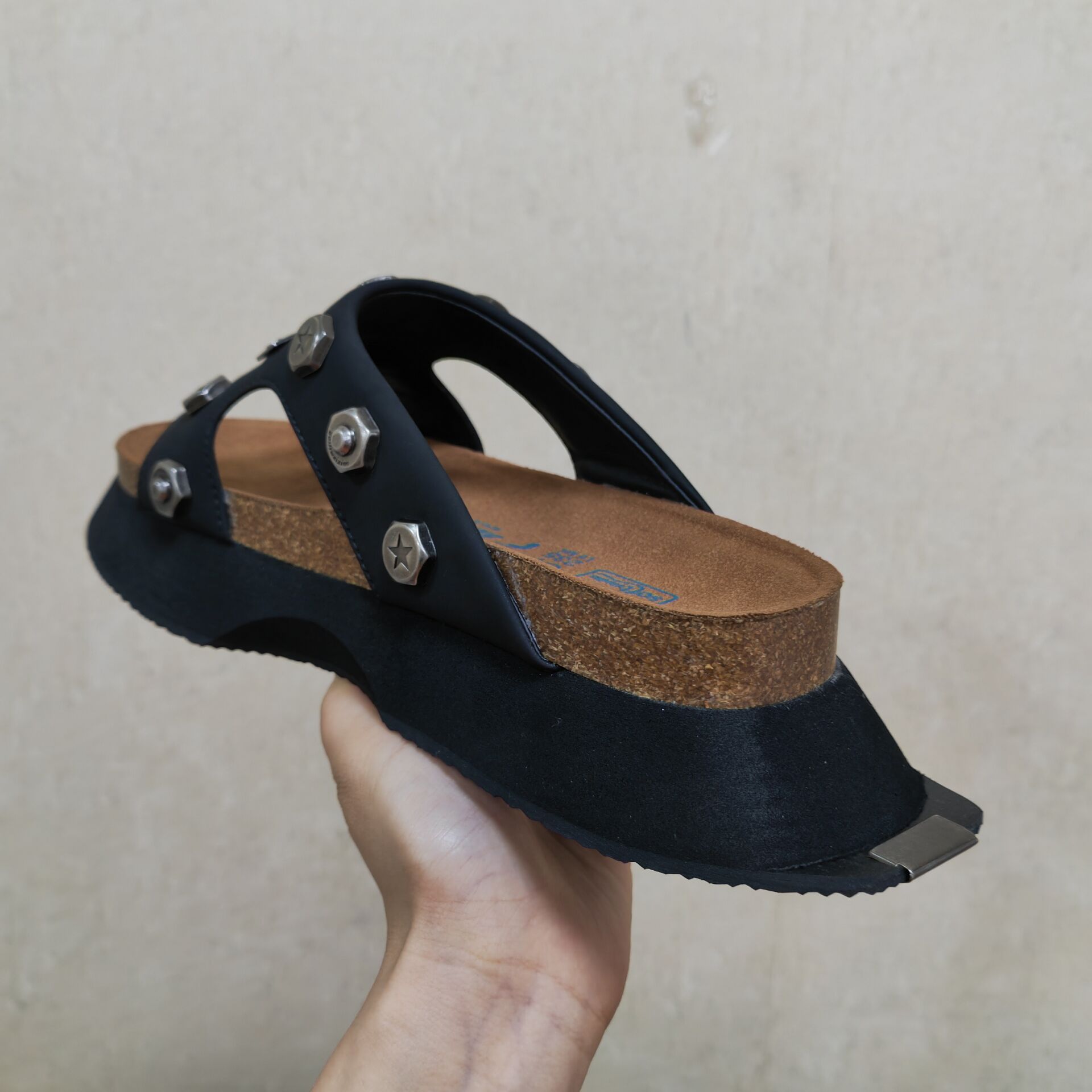 Summer Punk Women Rock Rivets Platform Leather Mules Creative Metal Fittings Slippers Female Casual Sandals Shoe Slides 1d16 ae7