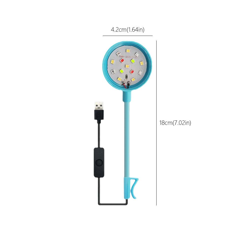 Mini Fish Tank Lighting Led Light Waterproof Usb 360 Degree Rotation Energy Saving Clip Design For Fish Tank Aquarium