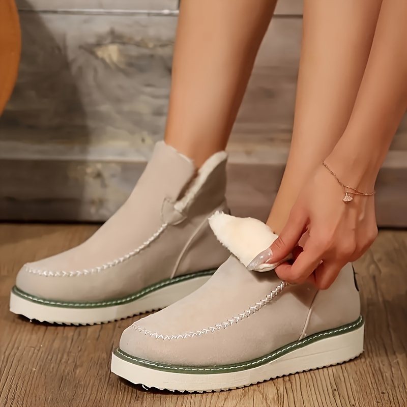 Womens Ultimate Warmth Snow Boots uriously Plush ed, Super Thermal, Round Toe Slip-Ons - Stylish Short Platform for Outdoor Winter Adventures