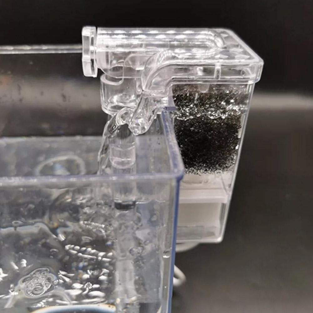 Aquarium Hang On Filter Mini Filter Fish Tank Waterfall Filter Hang On External Aquarium Filter USB Interface 2.5W Flow 250H/L