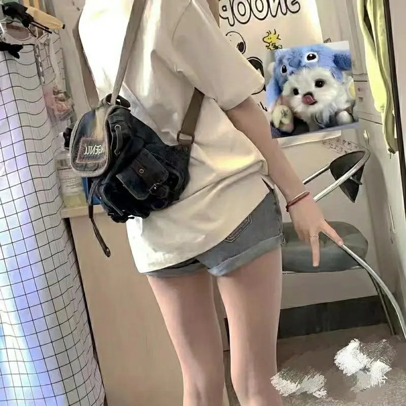 JIAERDI Retro Cowboy Backpack Womens Letter Embroidery Casual School Harajuku Y2k Mochila Aesthetics 240903