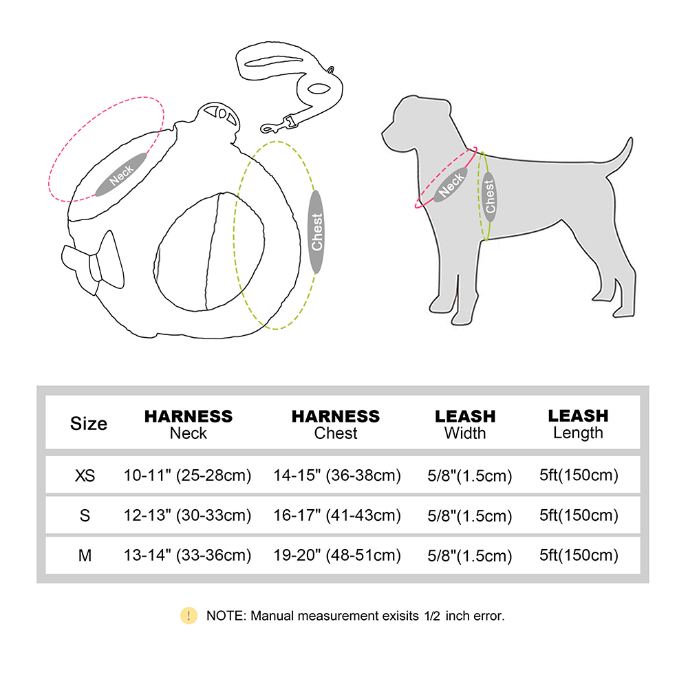 Winter Warm Dog Harness Leash Set Soft Fleece Pet Harness Vest With Cute Bowtie for Small Medium Dogs Chihuahua Walking Belt