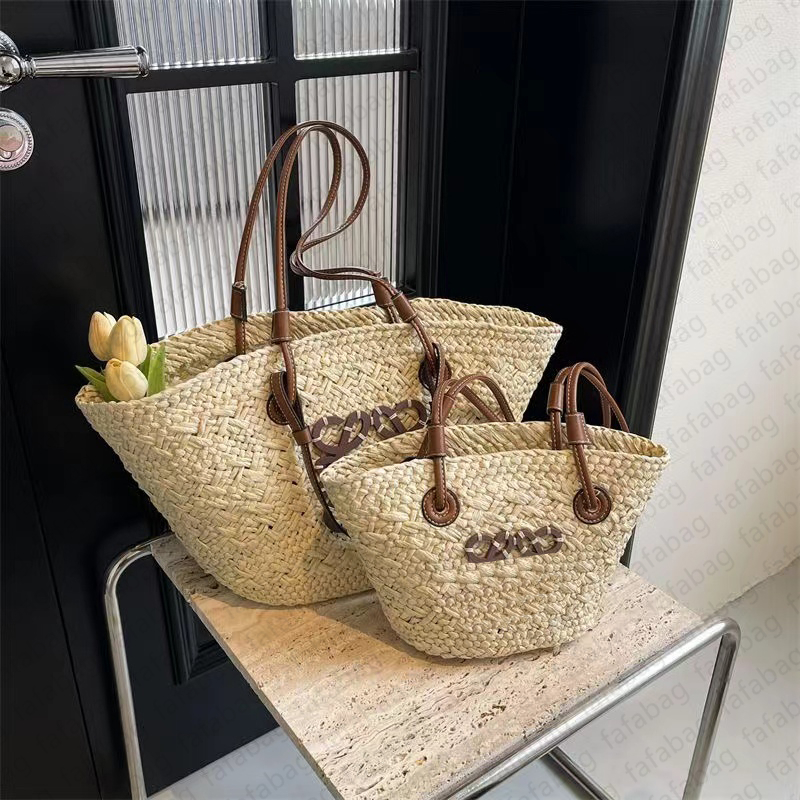 Fashion gradient single shoulder straw braided bag large capacity simple braided bag all seaside beach bag paper braided female bag