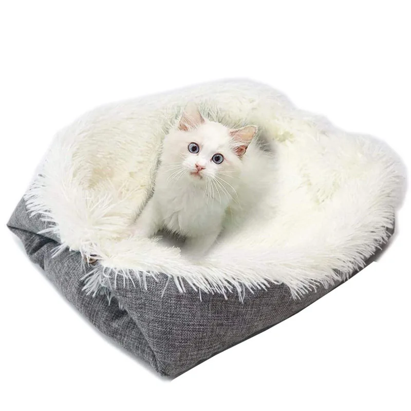 Autumn Winter Dual Purpose Warm Pet Dog Bed Plush Cat House Kennel Mattress for Pets Cats
