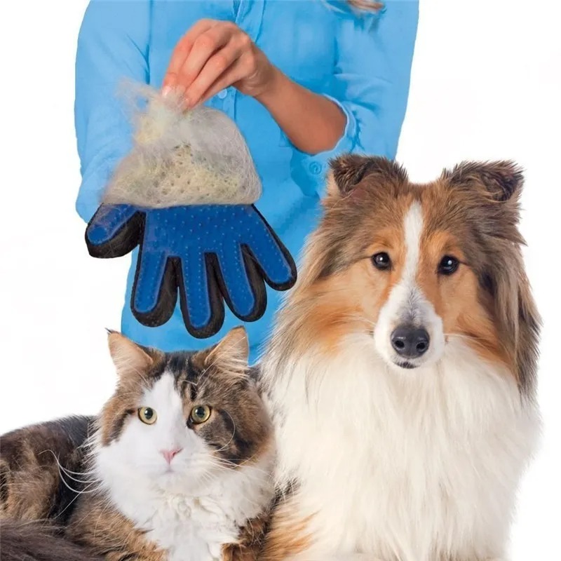 Gloves Pet Cat Grooming Gloves Animal Hair Removal Brush Removal Gloves Dog Cat Bath Cleaning Massage Tools Silicone Gloves