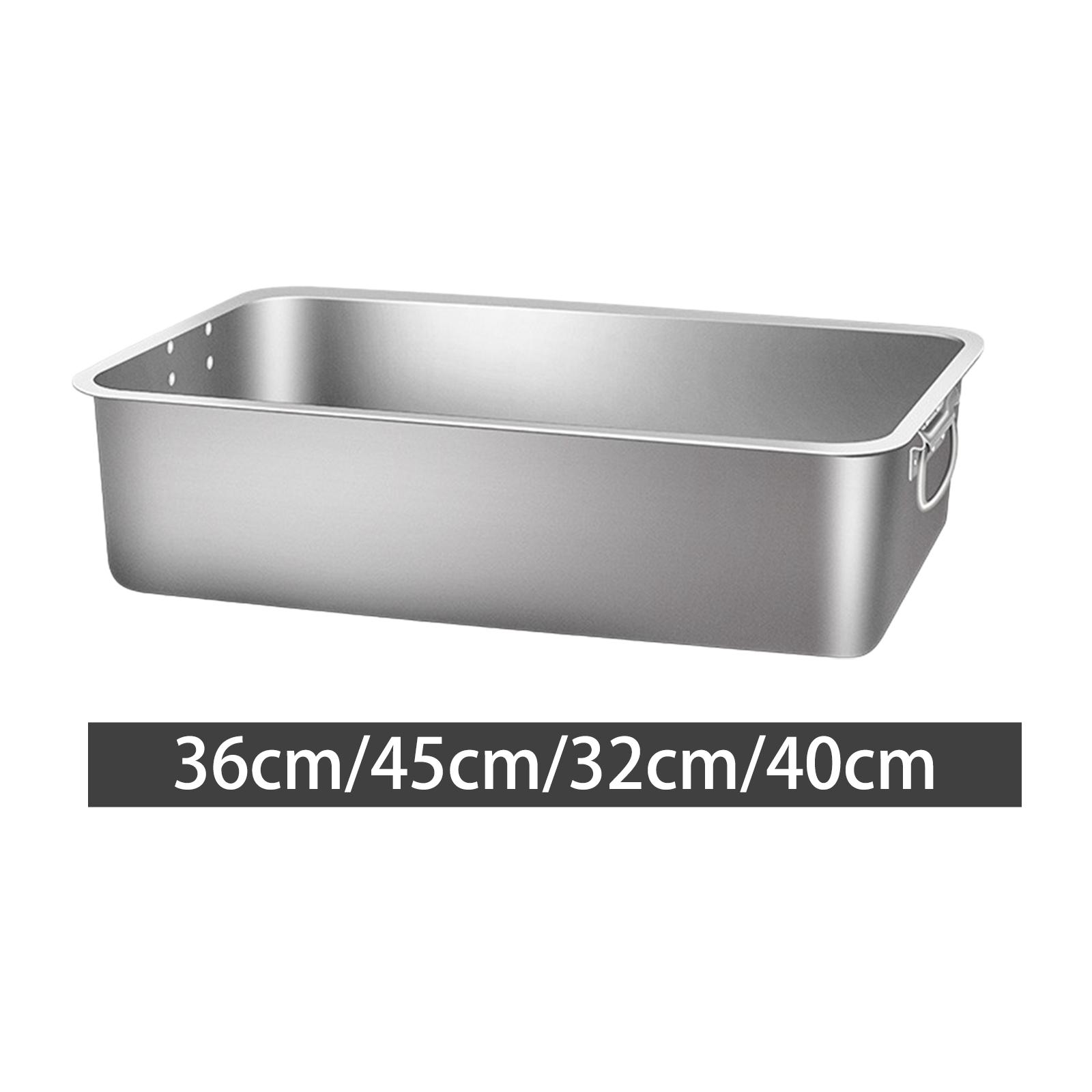 Open Litter Box Smooth Surface Portable with High Sides Pet Supplies Easy to Clean Stainless Steel for Big Cats Cat Toilet