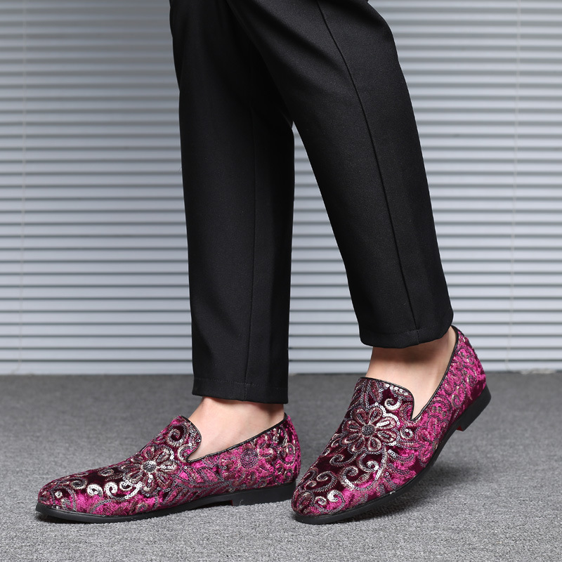 Designer Men's Dress Embroidery Loafers Italian Brand Wedding Fashion Party Shoes for Men Oxford Shoe New