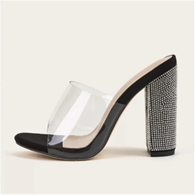 Heels High For Women Summer Shoes Pointed Toe Sandals Italy Ladies Elegance Pumps Large New Size Girl Fashion Crystal Sequin c220