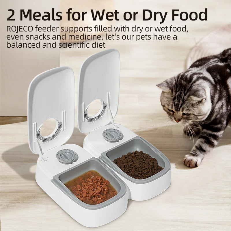 Ddmysat Meals Automatic Pet Smart Wet Dry Food Kibble Dispenser Accessories Auto Feeder For Cat