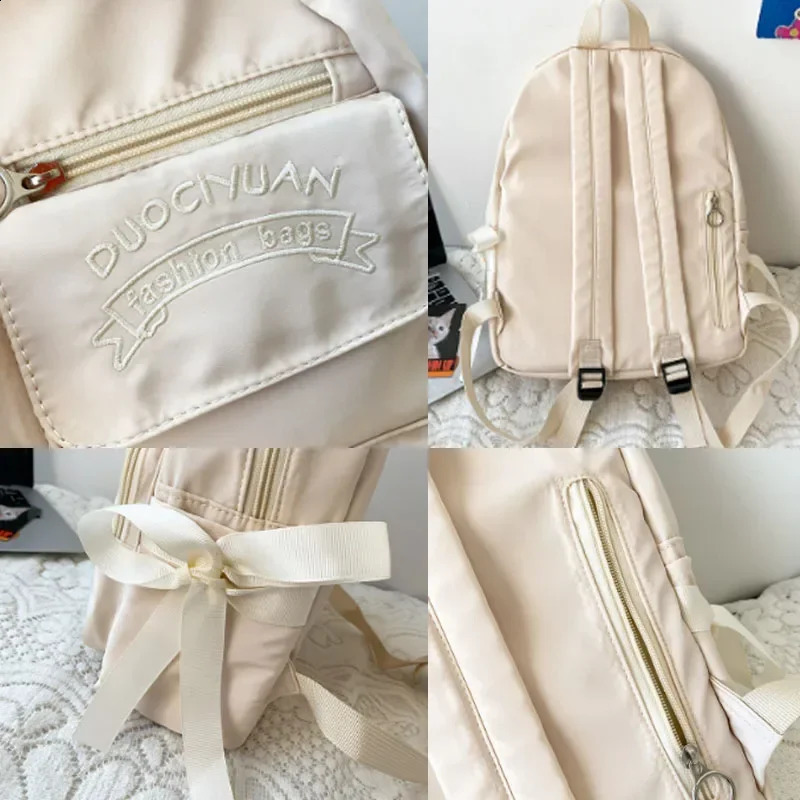 Fashion backpack canvas womens antitheft shoulder bag school teenage girls 241008