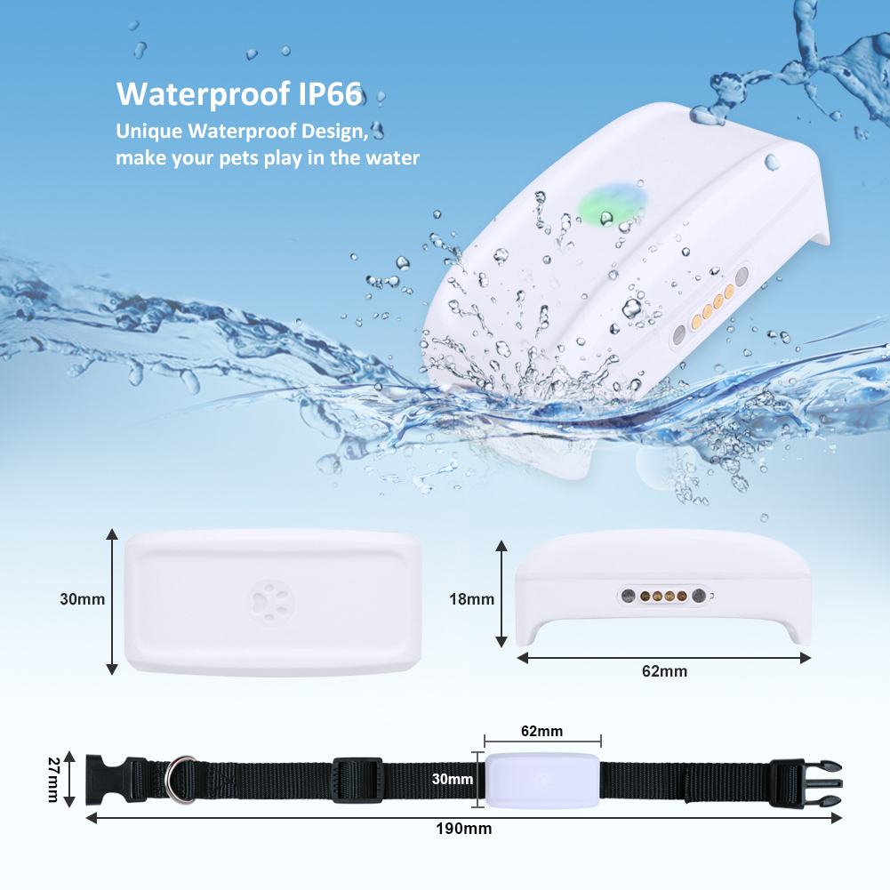Electronic Pet GPS Tracker Mini Realtime Track Waterproof IP67 500mAh Geo Fence APP Dog Products
