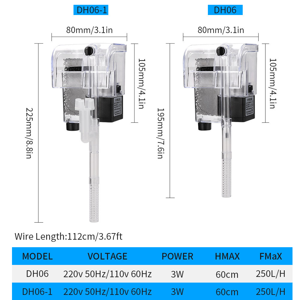 3.5W Aquarium Filter External Hang Up Filter Water Pumps Waterfall Maker Oxygen Setup Machine Super For Aquarium Accessories