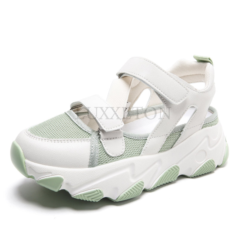 Sandals Woman Summer Flat Platform Shoes For Ladies Designer Trends Female Footwear Sport Mesh Hook Loop Cross Strap
