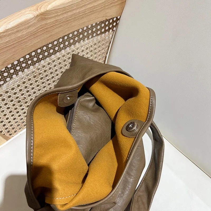 Shoulder Bags for Women Large Hobo Shopper Bag Solid Color Quality Soft Leather Crossbody Handbag Lady Travel Tote Bag 240902