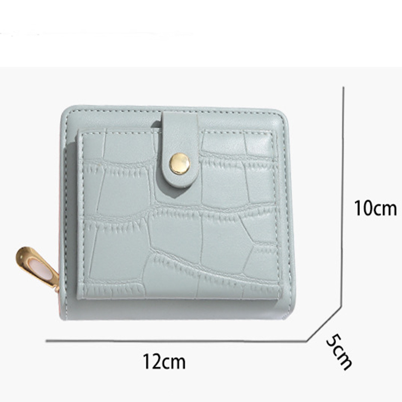 Western style women's designer Korean version classic retro woven pattern multifunctional wallet short simple and elegant multi card slot card ba