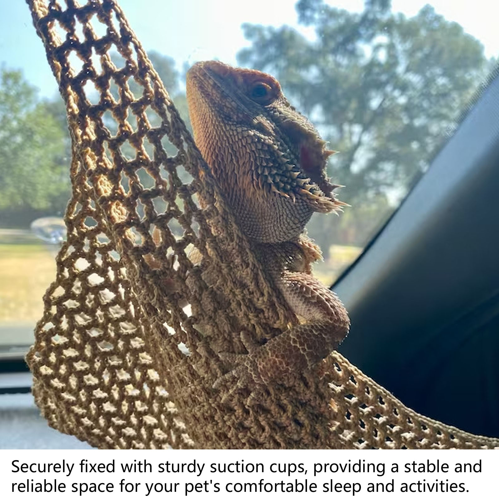 Reptile Hammock Durable Safe Woven Climbing Net Khaki Hammocks Lounger For Bearded Dragon Lizard Pets Supplies