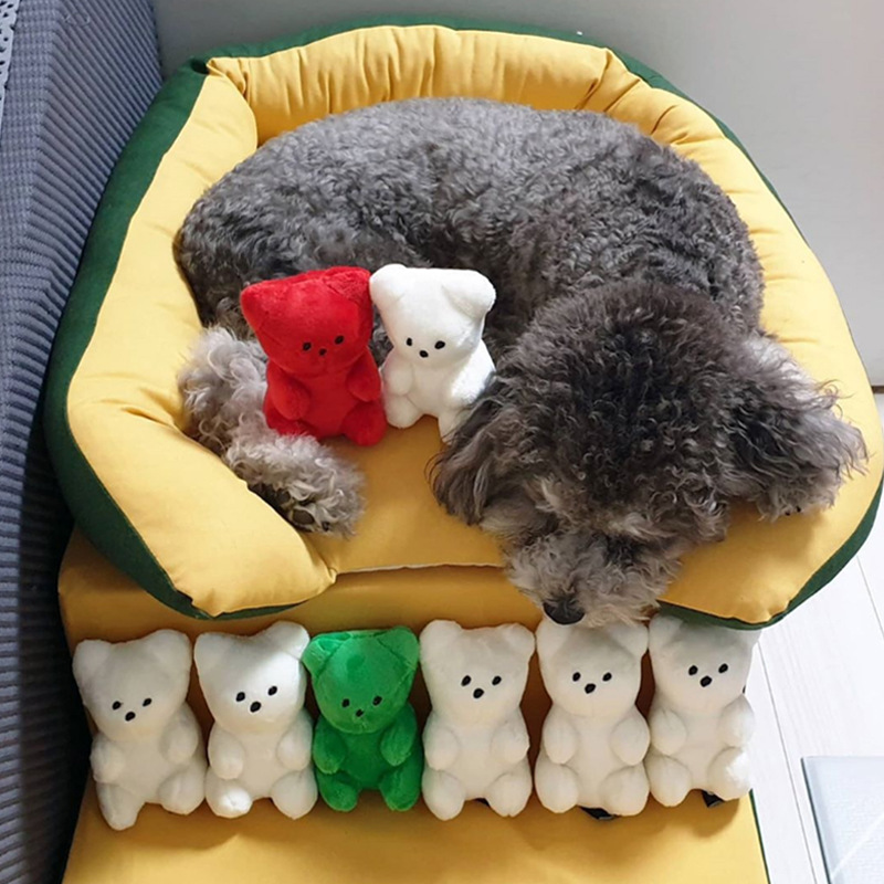 Others Dog Toys Chews Cute Small Dog Squeaky Toys for Small Dogs Puppy Bear Shaped Squeak Toy for Cat Dogs Pet Supplies Pomeranian Teddy Shih Tzu Pug 