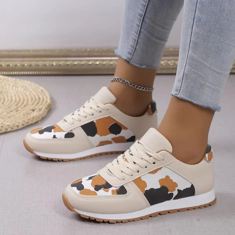 Women Platform Sneakers Leopard Thick Bottom Vulcanized Woman New Casual Flats Walking Shoes Plus Size 43 1eb7