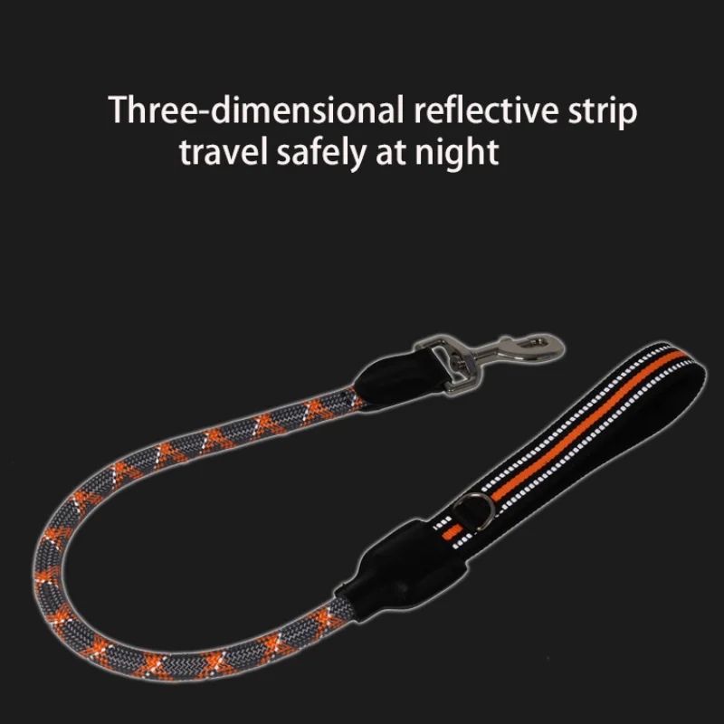 Short Dog Leash Strong Nylon Reflective Traffic Leash Comfortable Padded Handle- Short Training Lead for Small Medium Large Dogs