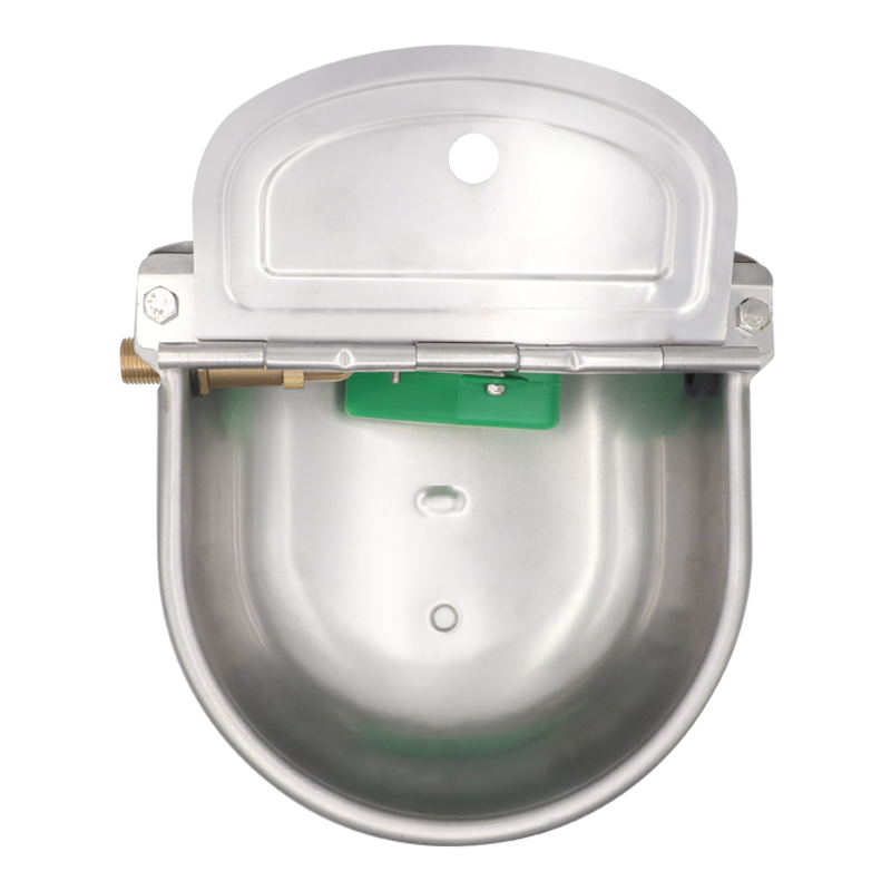 Stainless Steel Cow Drinker Bowl With Copper Valve Automatic Float Ball Farming Trough Horse Cattle Water Bowl With Drain Hole