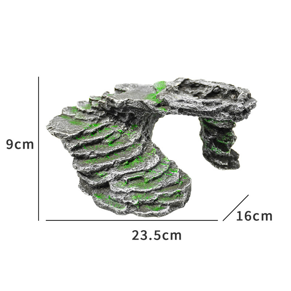 Reptile Hide Cave Turtle Basking Platform Shale Scape Step Ledge Ramps Rock for Aquarium Bearded Dragon Tortoise Lizard Amphibia