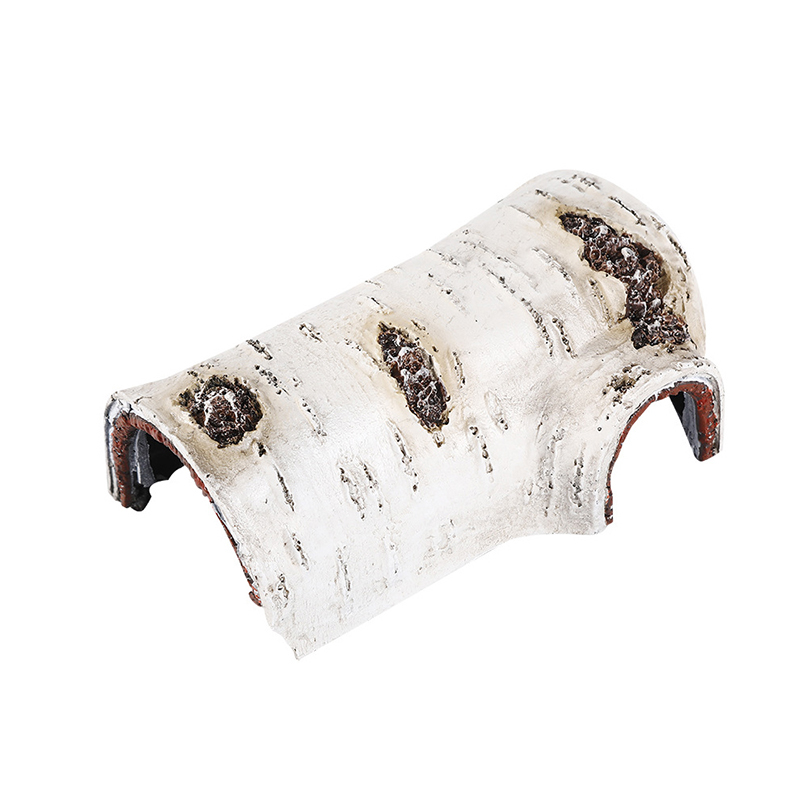 Simulation Resin Large Reptile Hide Wooden Bark Appearance Hideout House Home Desktop Decor Garden Aquarium Decoration