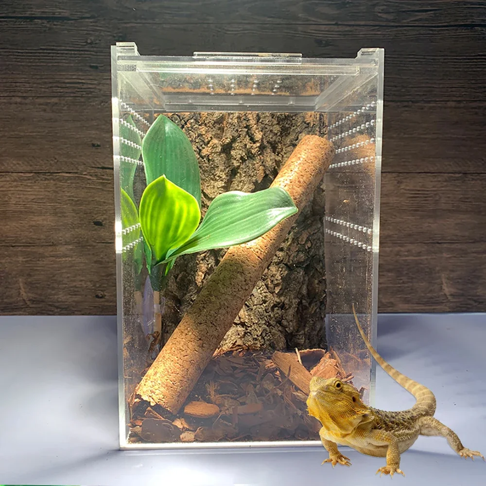 Acrylic Reptile Breeding Box Spider Lizard Amphibian Transparent Breeding Box Leakproof Pet Habitat Arboreal Wolf Spider Fence