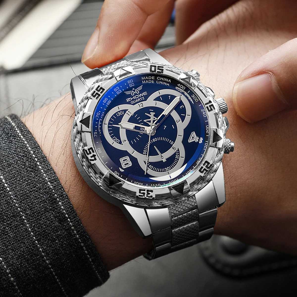 Mens Watch Stainless Steel Strap Mens Commercial Quartz Watch W24090287686