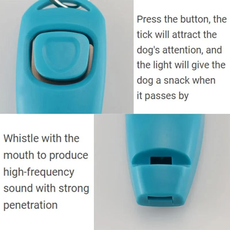 Portable Dog Training Whistle Clicker Pet Dog Training Supplies with Key Ring Pet Supplies